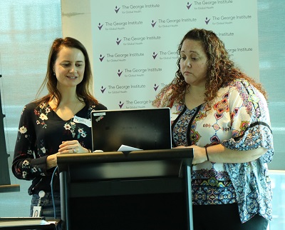 Trish Cullen and Marlene Longbottom presenting