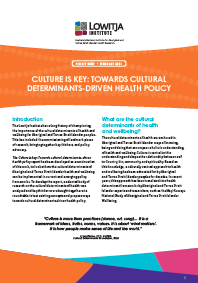 Policy Brief - Culture Is Key: Towards Cultural Determinants-Driven Health Policy
